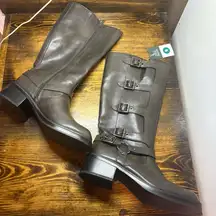 Wild Fable Brown Tall Buckle Boots Size 9