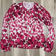 Belford Saks Fifth Avenue Tulip Button Up Lightweight Cardigan Women’s Large