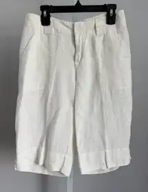 Eddie Bauer Mercer Fit Linen Bermuda Shorts sz 2 Preppy Minimalist