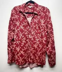 Knox Rose Floral Button Front Long Sleeve Bohemian Shirt Women's Size XL