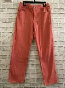 Women’s Liz Claiborne coral colored straight leg pants jeans 12R