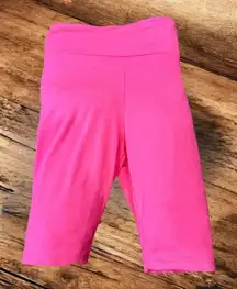 White Birch Neon Pink Long Bike‎ Shorts 9" Women's Small