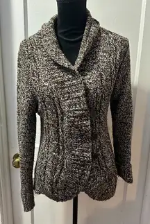 Reference Point Brown and White Knit Cardigan in XL