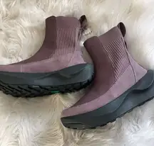The North Face Women's Halseigh Knit Waterproof Snow Boots Light Mauve Size 7 pu