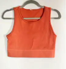 Yogalicious Ribbed Crop Tank - Size XL, Rust Color