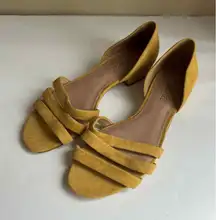 Madewell the Leia Sandal Mustard Yellow Suede Slip On Size 8