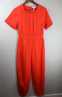 Apiece Apart A Piece Apart Women Orange Jumpsuit Small Fall Short Sleeve Elastic Ankle Trendy