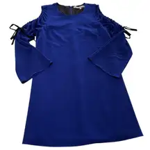 Rachel Rachel Roy Dress Womens‎ 8 Blue Cold Shoulder Bell Sleeve Shift Mini