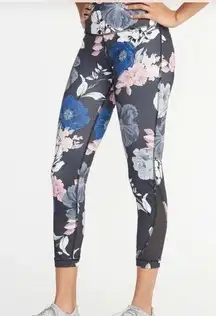 Womens Old Navy High-Rise 7/8 Floral Elevate Leggings - Sz M