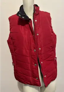 #4 Women's Red Black Reversible Puffer Vest by Jones NY, Sz: Small