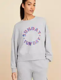 Lou & Grey Sunday Funday Fluffy Fleece Sweatshirt in Grey size XXL