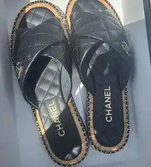 Chanel Black Quilted Women's Slides