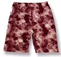 BcbgGeneratin High Waist BIKE Shorts LARGE animal Snake Skin Print Red YOGA