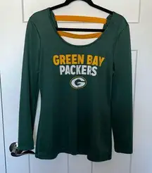 NFL Green Bay Packers Strappy Back Long Sleeve Jersey Tee