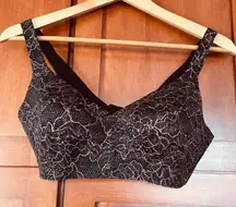 Lululemon Like Nothing Bra Lacescape Spanish Rose Black Wireless Size 36C NEW