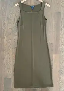 Ann Taylor Vintage  Olive Square Neck Maxi Dress