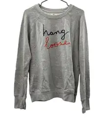 Sundry  Gray Hang Loose Embroidered Wording Long Sleeve Crewneck Sweater Sz 1 (S)