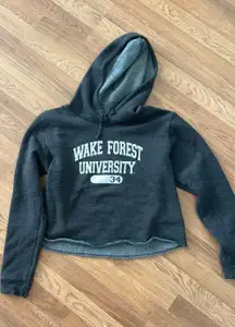 Grey Cropped Wake Forest Sweatshirt XL