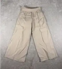 Hard tail Forever Crop Wide Leg Roll Down Waist Linen Pants Size Small