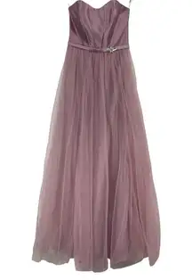 OLEG CASSINI mikado and tulle long bridesmaid dress 0 XS