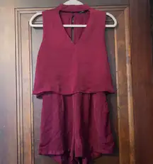 Burgundy Open Back Romper