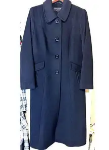 Forecaster Of Boston VINTAGE Womens Sz 14 Black Full Length Coat Lambs Wool