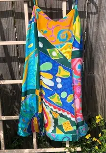 Abstract Silk Print Sundress S