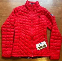 TNF The North Face Thermoball Parka Red XS Athlete US Flag Patch Star Print