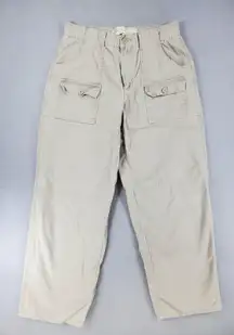 American Eagle Outfitters Cargo Khakis Womens Size 6 Beige Cotton Pants