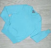 daniel cremieux collection long sleeve 100% cashmere sweater blue small