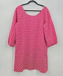 Live 4 Truth Red White Chevron Zipper Dress Plus 1XL