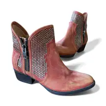 Circle G by Corral Ladies' Orange-Red Studded Shortie Ankle Boots Style Q0125 9