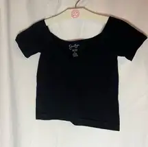 Jessica Simpson Black Crop Top V-Neck Woman’s Size Medium