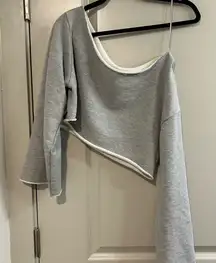 ALO Yoga Gray Asymmetrical Sweatshirt