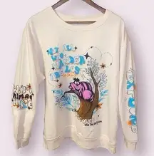 Disney  Cheshire Cat Crew Neck Sweatshirt in Ivory - size XXL