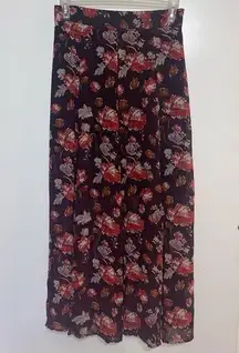 red floral maxi skirt - size medium