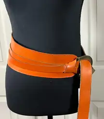 Free People Orange Leather Belt