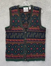 Vintage Chandler Hill Sweater Vest Fair Isle Cottagecore Folk Retro Women Large
