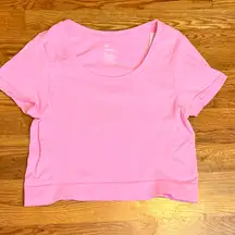 All in Motion Women’s XXL Pink Nylon Ribbed Short Sleeve Athletic Top Sporty