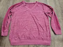 Torrid  Super Soft Plush V Neck Dark Pink Magenta Sweater Pullover 1 - 1X Plus