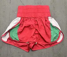 FP Movement Women's‎ High Rise Running Shorts Red Green White Size Small Active