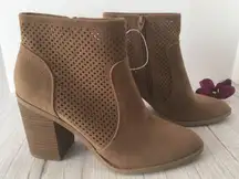 Laser Cut Ankle Boots, Size 8