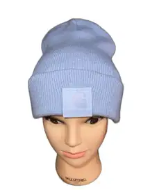 EUC Carhartt Tonal Patch Beanie Alpine Blue (Disc. Color) One Size Fits All