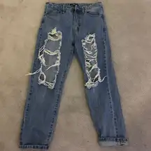 Destroyed mom jeans