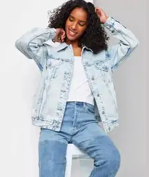 Wild Fable Trucker Acid Wash Oversized Boyfriend Jean Jacket