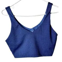Offline Aerie Crop Top Bralette Recharge Light Support Houndstooth Blue M NWOT