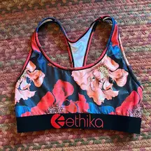 ETHIKA FLORAL FLOWER PRINT SPORTS LOUNGE BRA