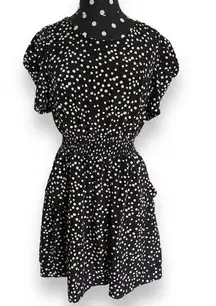 Beat Womens Dress Size XS Black White Polka Dot Pockets Fun Flirty Short Vintage