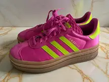 ADIDAS Women’s Gazelle Bold Platform Fuchsia Slime Sneakers Size 7