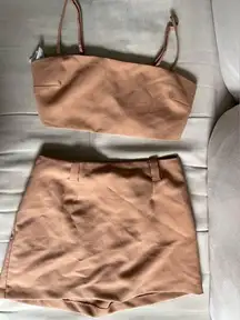 Abercrombie Tan Matching Set (Crop Top and Skirt) NWOT